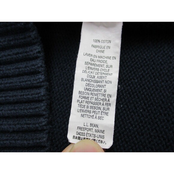 LL Bean Sweater Adult Extra Large XL Blue Pullover Quarter Zip Preppy Mens - Picture 5 of 11